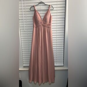 AZAZIE Maren A-Line Pleated Chiffon Bridesmaid Dress Dusty Rose